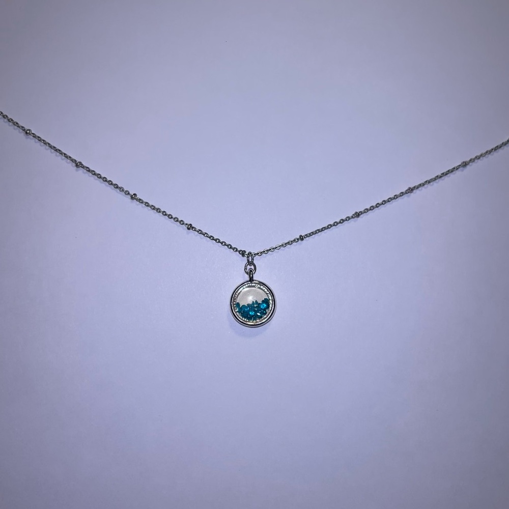 LC Lauren Conrad Silver Necklace with Blue Accents